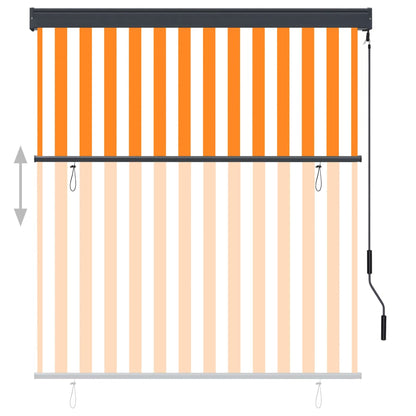 Rolgordijn voor buiten 140x250 cm wit en oranje