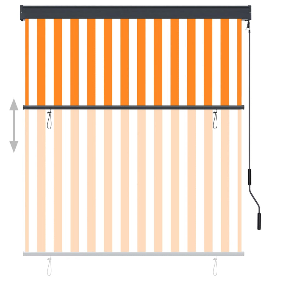 Rolgordijn voor buiten 140x250 cm wit en oranje