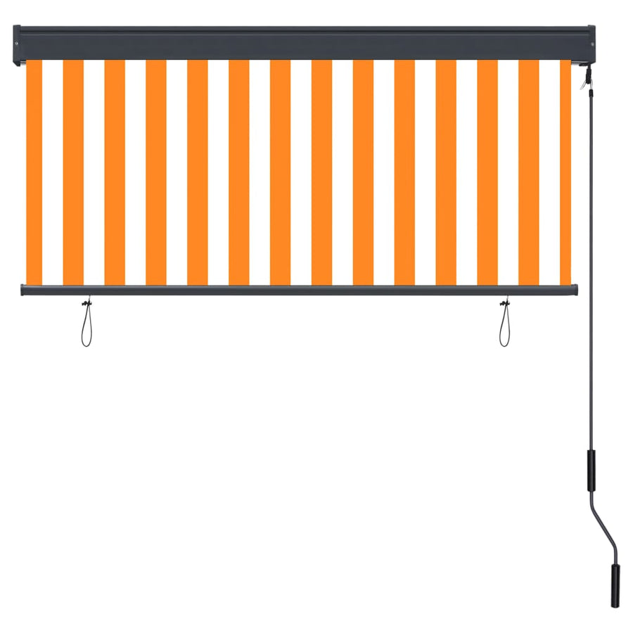 Rolgordijn voor buiten 140x250 cm wit en oranje