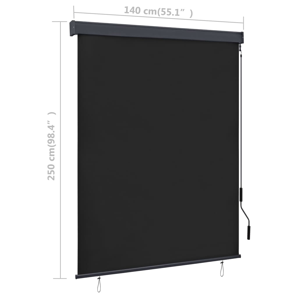 Rolgordijn voor buiten 140x250 cm antraciet