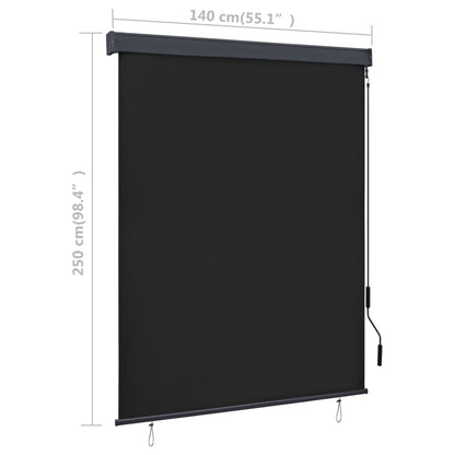 Rolgordijn voor buiten 140x250 cm antraciet