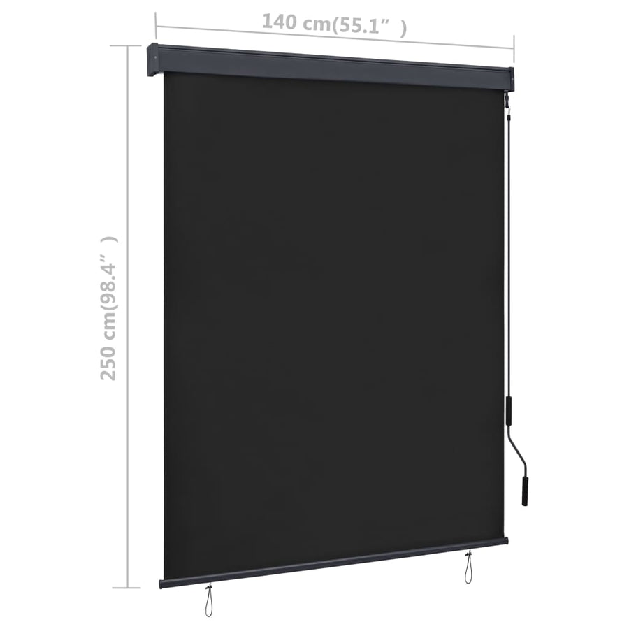 Rolgordijn voor buiten 140x250 cm antraciet