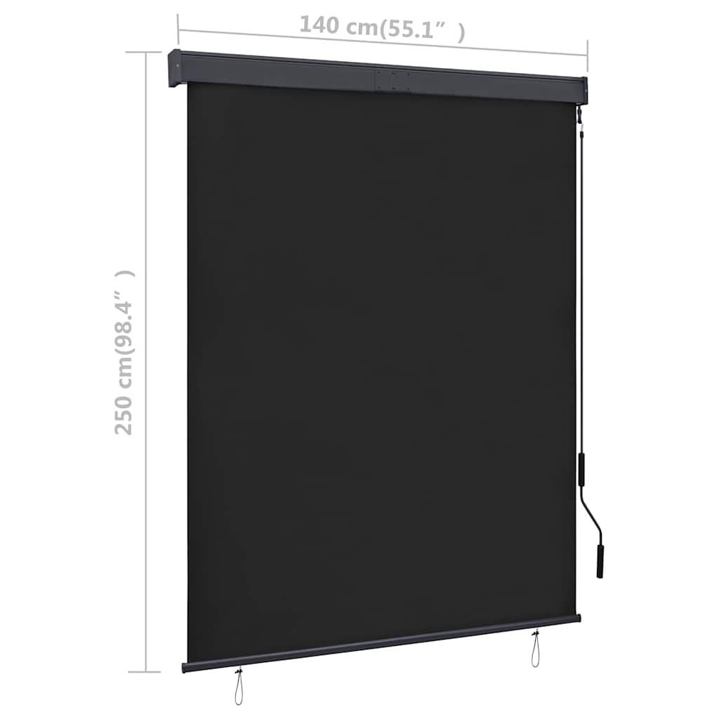 Rolgordijn voor buiten 140x250 cm antraciet