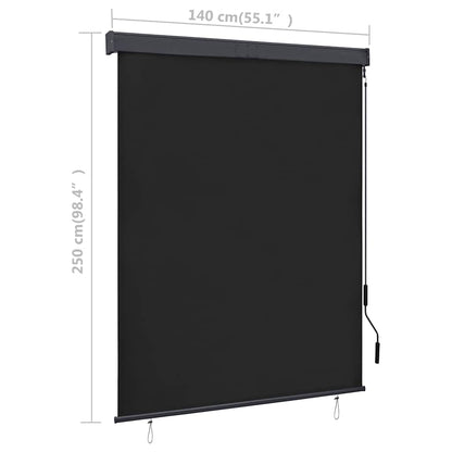 Rolgordijn voor buiten 140x250 cm antraciet