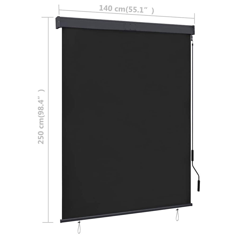 Rolgordijn voor buiten 140x250 cm antraciet