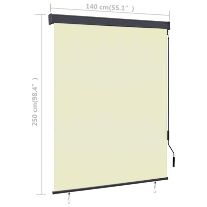 Rolgordijn voor buiten 140x250 cm crème
