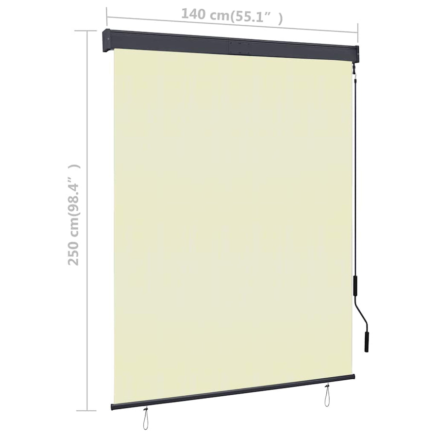 Rolgordijn voor buiten 140x250 cm crème