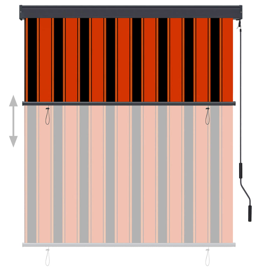 Rolgordijn voor buiten 140x250 cm oranje en bruin