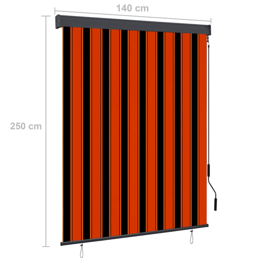 Rolgordijn voor buiten 140x250 cm oranje en bruin