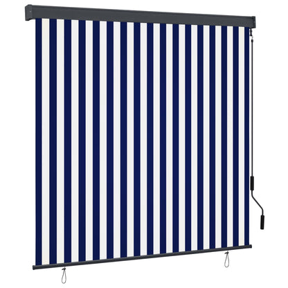 Rolgordijn voor buiten 160x250 cm blauw en wit