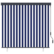Rolgordijn voor buiten 160x250 cm blauw en wit