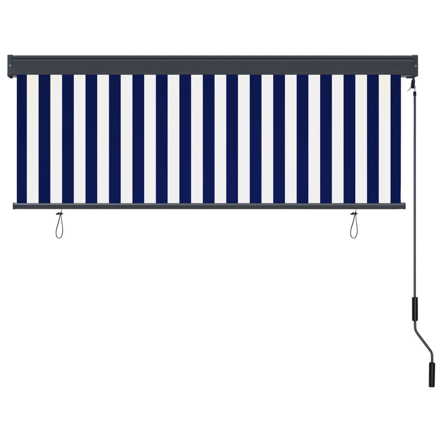 Rolgordijn voor buiten 160x250 cm blauw en wit