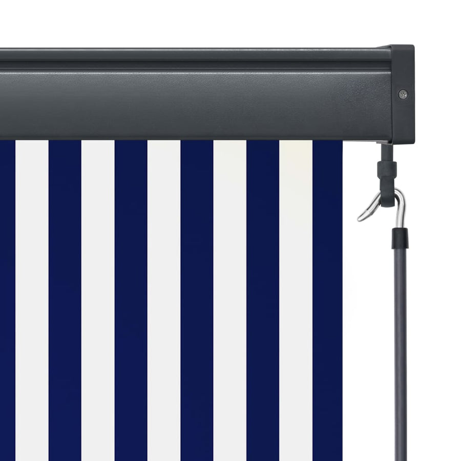 Rolgordijn voor buiten 160x250 cm blauw en wit