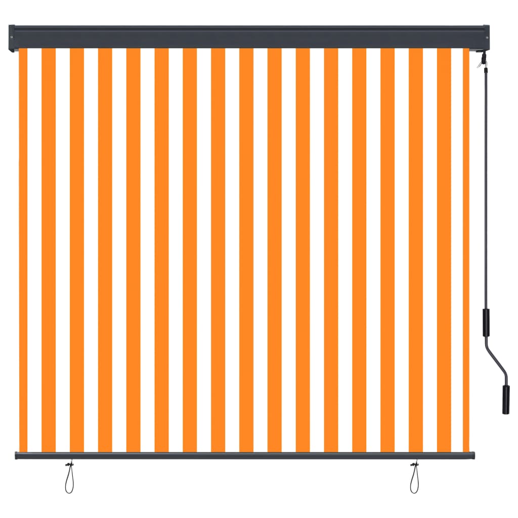 Rolgordijn voor buiten 160x250 cm wit en oranje