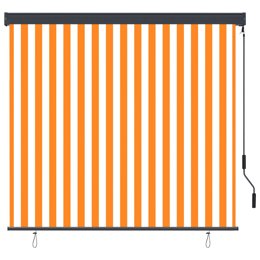 Rolgordijn voor buiten 160x250 cm wit en oranje