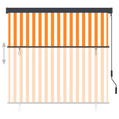 Rolgordijn voor buiten 160x250 cm wit en oranje