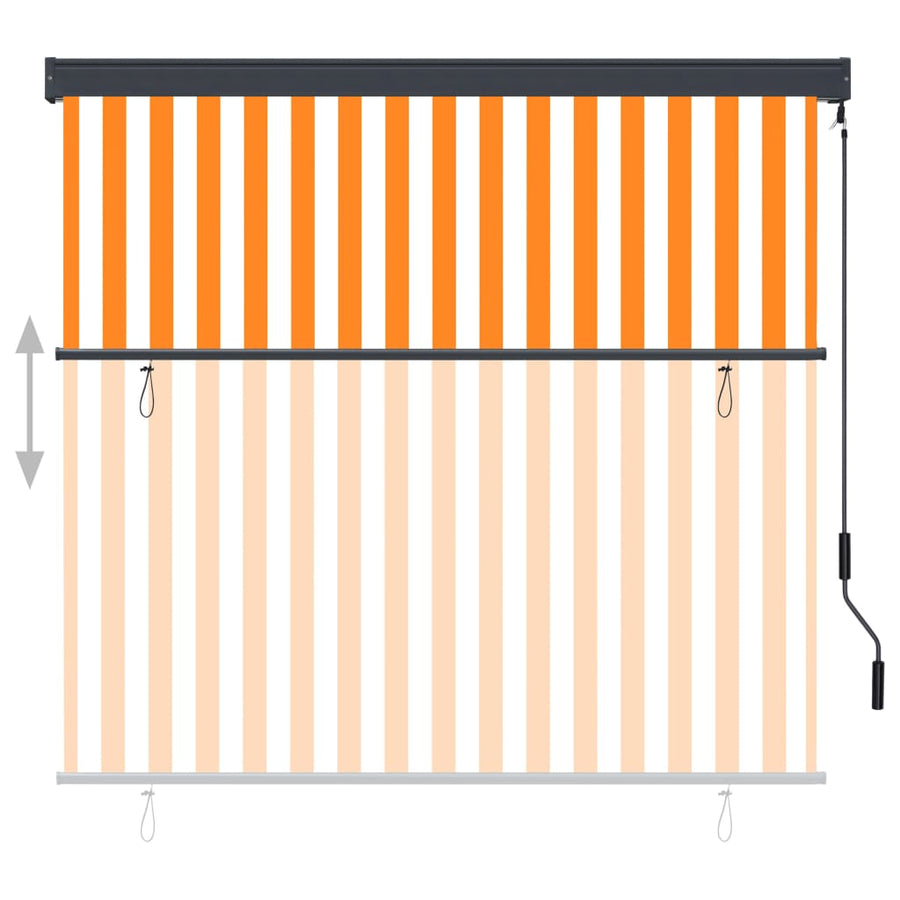 Rolgordijn voor buiten 160x250 cm wit en oranje
