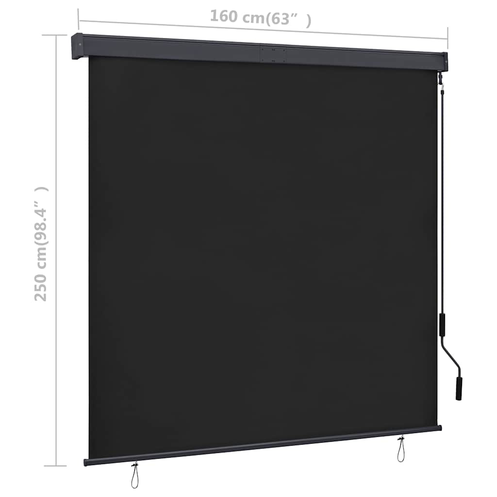 Rolgordijn voor buiten 160x250 cm antraciet