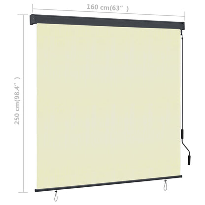 Rolgordijn voor buiten 160x250 cm crème