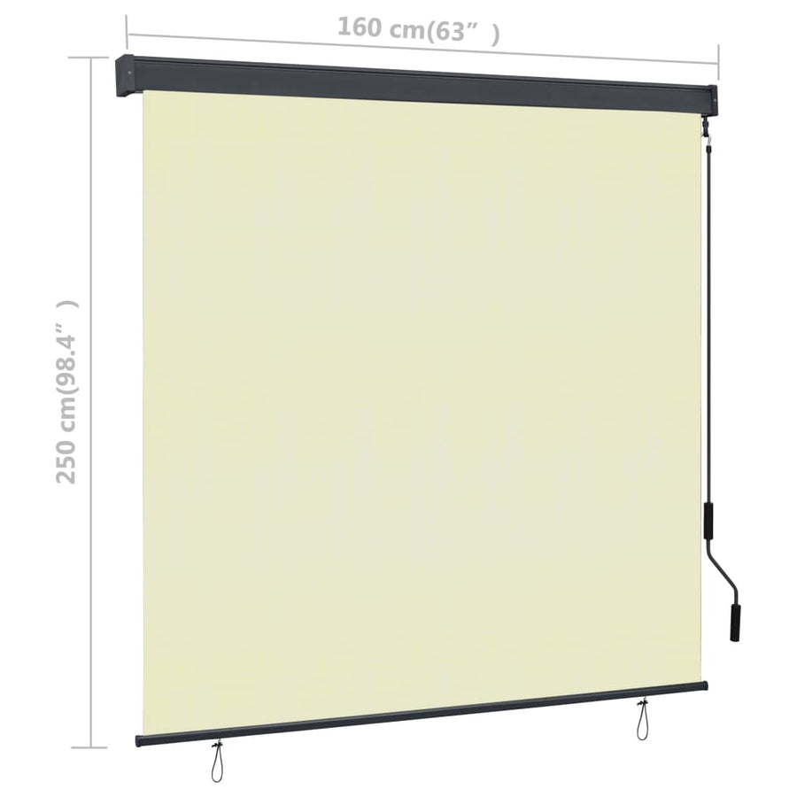 Rolgordijn voor buiten 160x250 cm crème