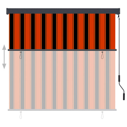 Rolgordijn voor buiten 160x250 cm oranje en bruin