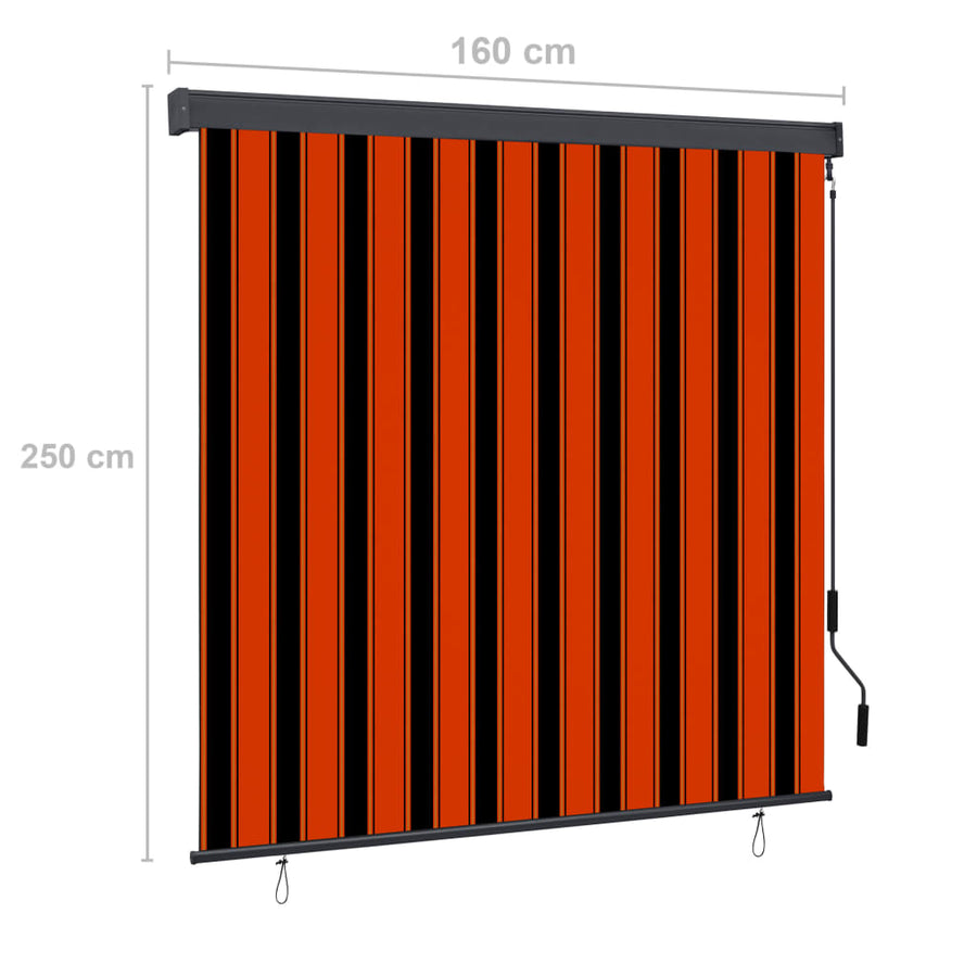 Rolgordijn voor buiten 160x250 cm oranje en bruin