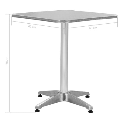 Tuintafel Aluminium Zilverkleurig 60 x 60 x 70 cm
