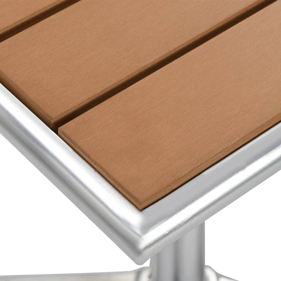 Tuintafel 60X60X70 Cm Aluminium En Hkc Zilverkleurig