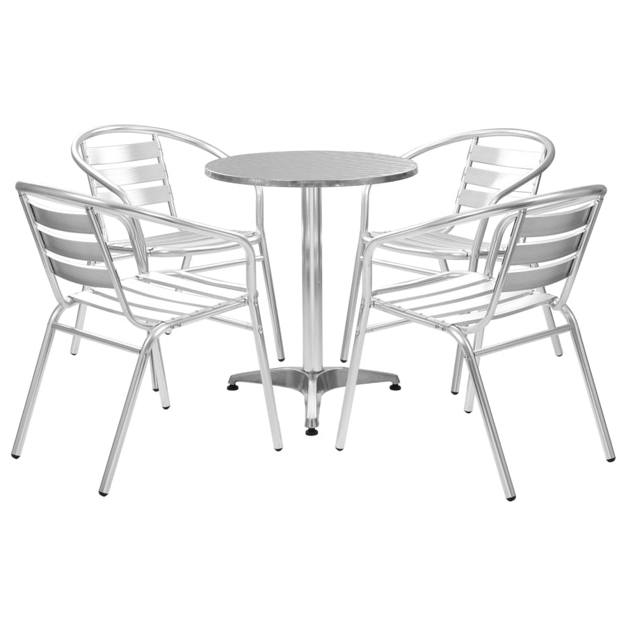 5-Delige Tuinset Aluminium Zilverkleurig