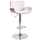 Barkruk kunstleer wit donkerbruin 61-81 cm