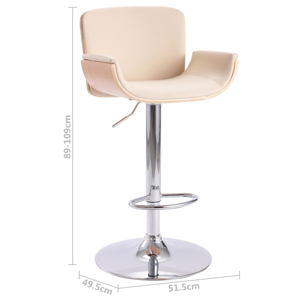 Barkruk Kunstleer Crèmekleurig light brown and cream