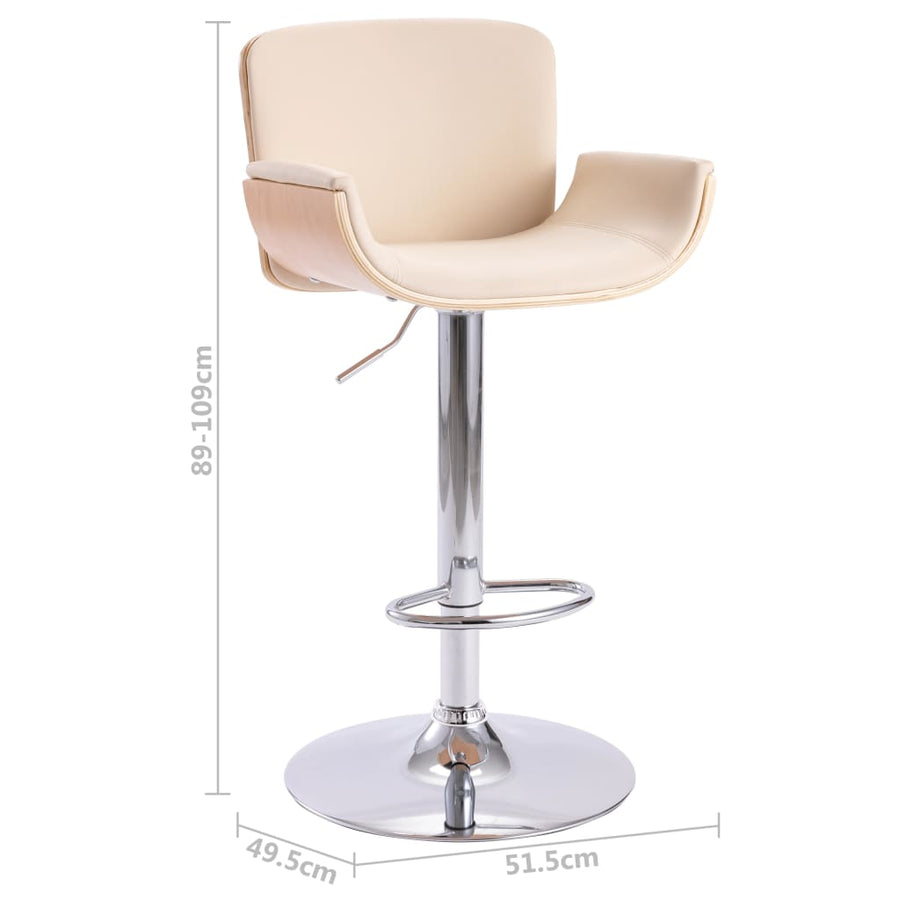 Barkruk Kunstleer Crèmekleurig light brown and cream