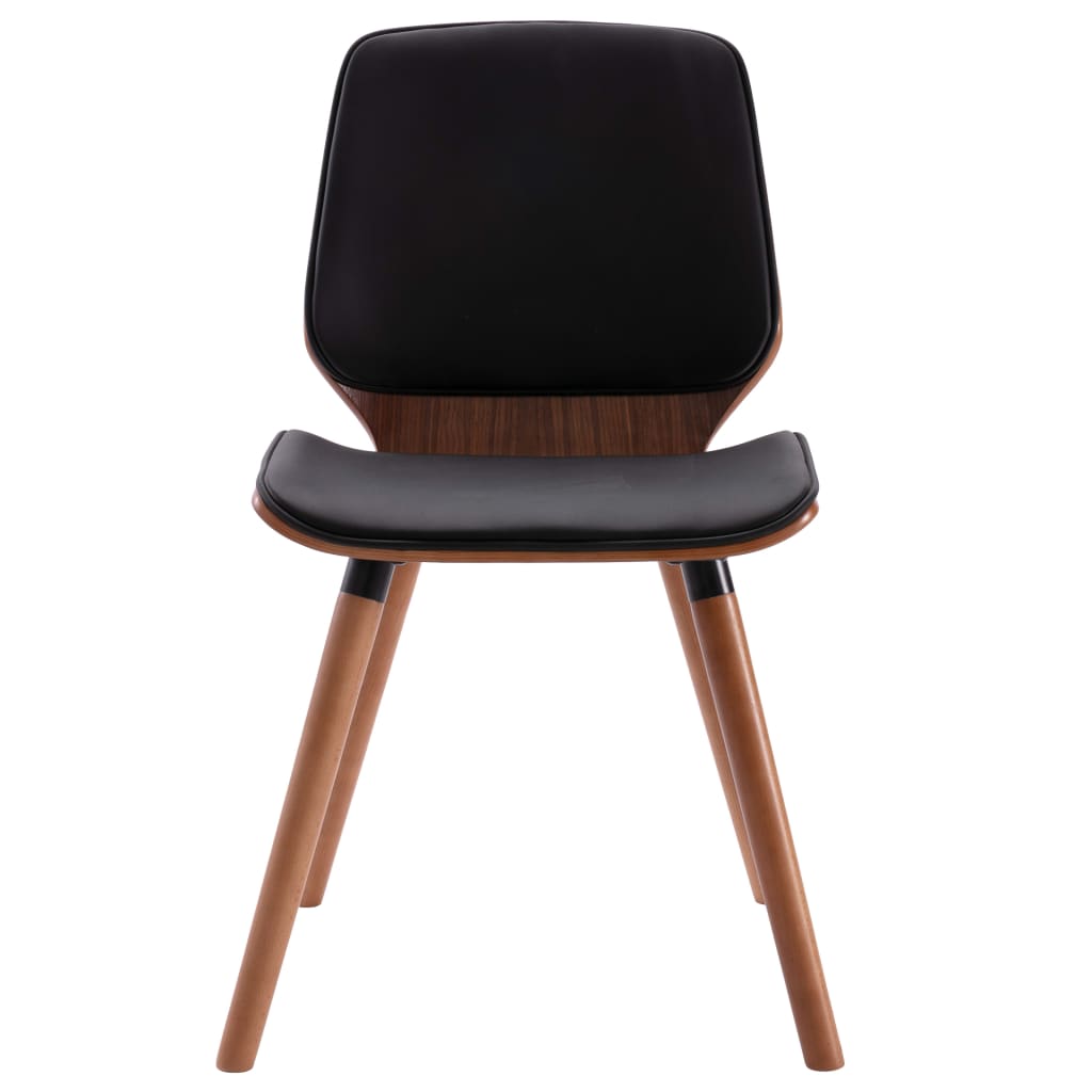 Eetkamerstoelen Kunstleer 2 Donkerbruin en zwart