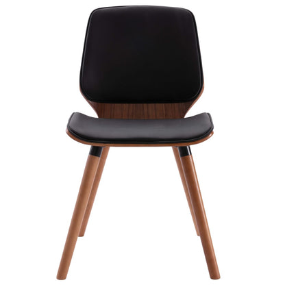 Eetkamerstoelen Kunstleer 2 Donkerbruin en zwart