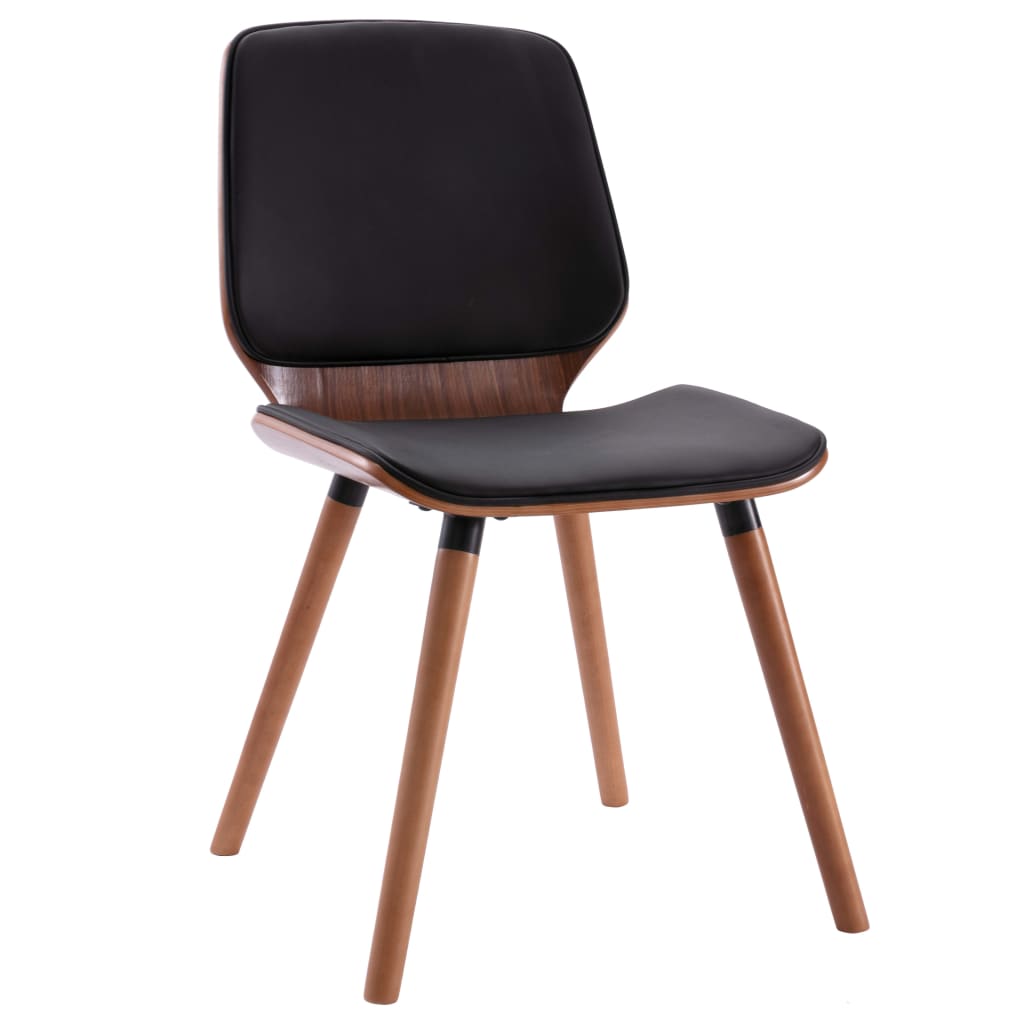 Eetkamerstoelen Kunstleer 2 Donkerbruin en zwart