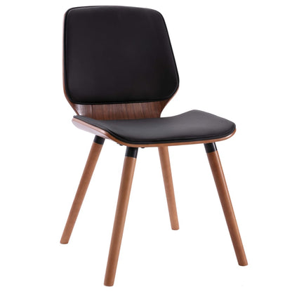 Eetkamerstoelen Kunstleer 2 Donkerbruin en zwart