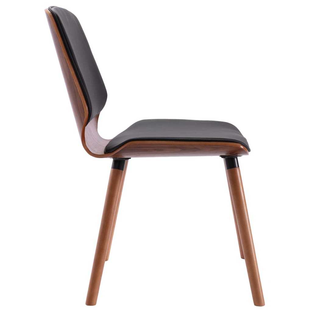 Eetkamerstoelen Kunstleer 2 Donkerbruin en zwart