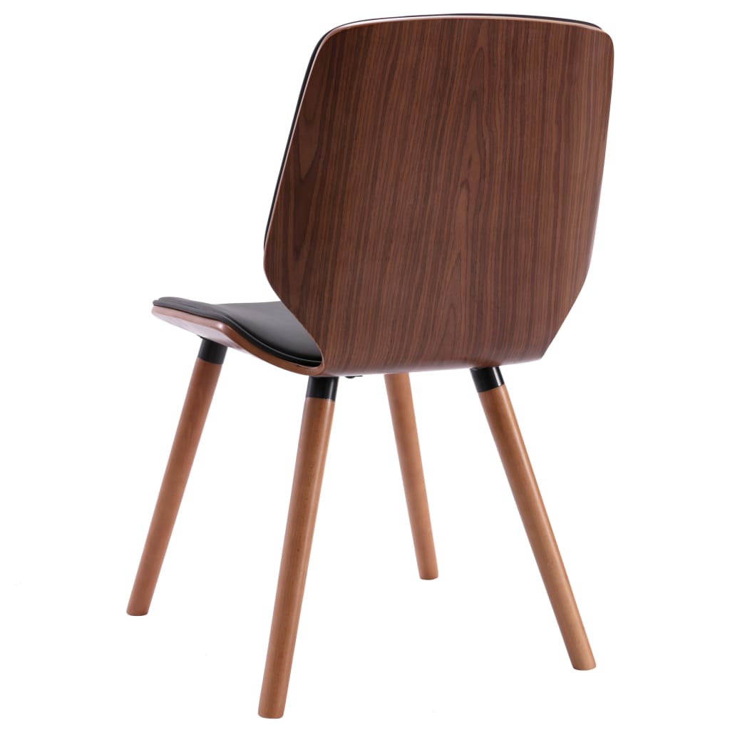Eetkamerstoelen Kunstleer 2 Donkerbruin en zwart