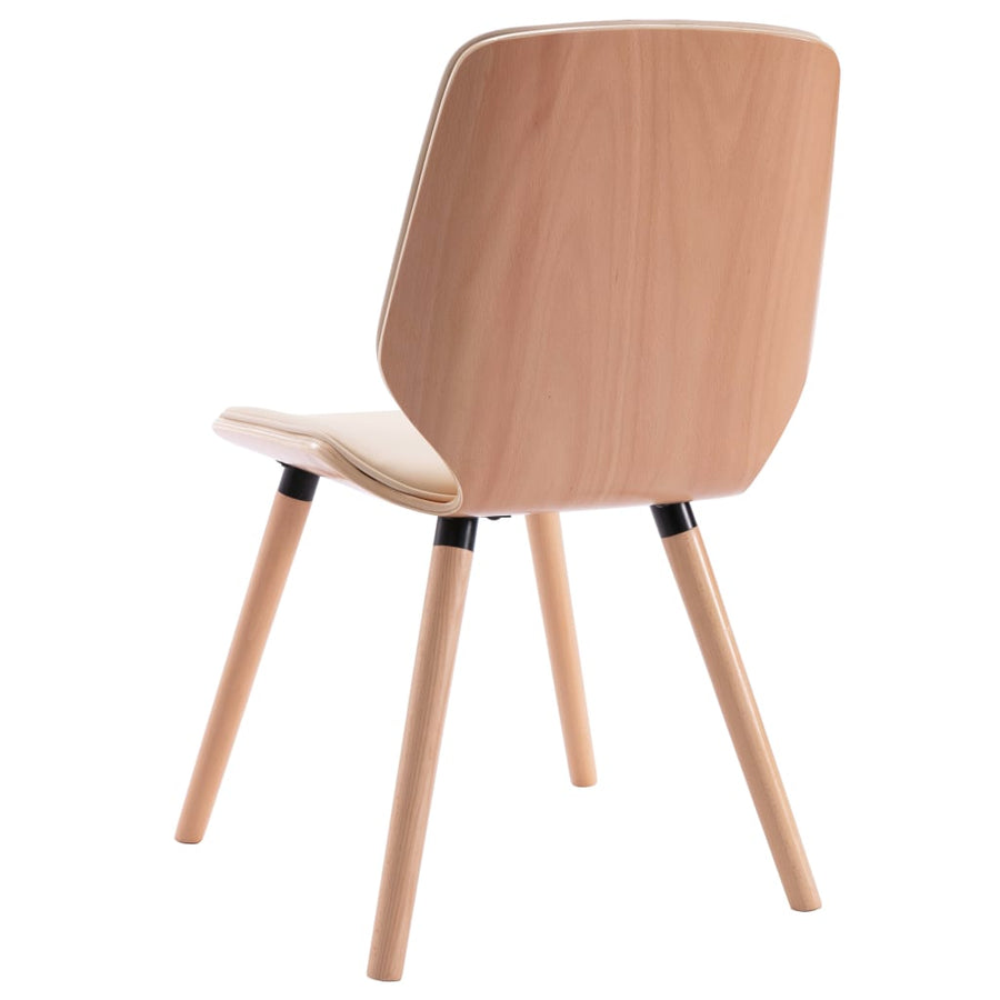 Eetkamerstoelen Kunstleer Crème 2 light brown and cream