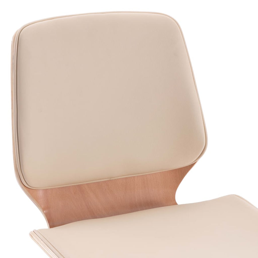 Eetkamerstoelen Kunstleer Crème 2 light brown and cream
