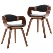 Eetkamerstoelen Gebogen Hout En Kunstleer 2 Donkerbruin en zwart