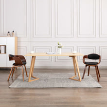 Eetkamerstoelen Gebogen Hout En Kunstleer 2 Donkerbruin en zwart