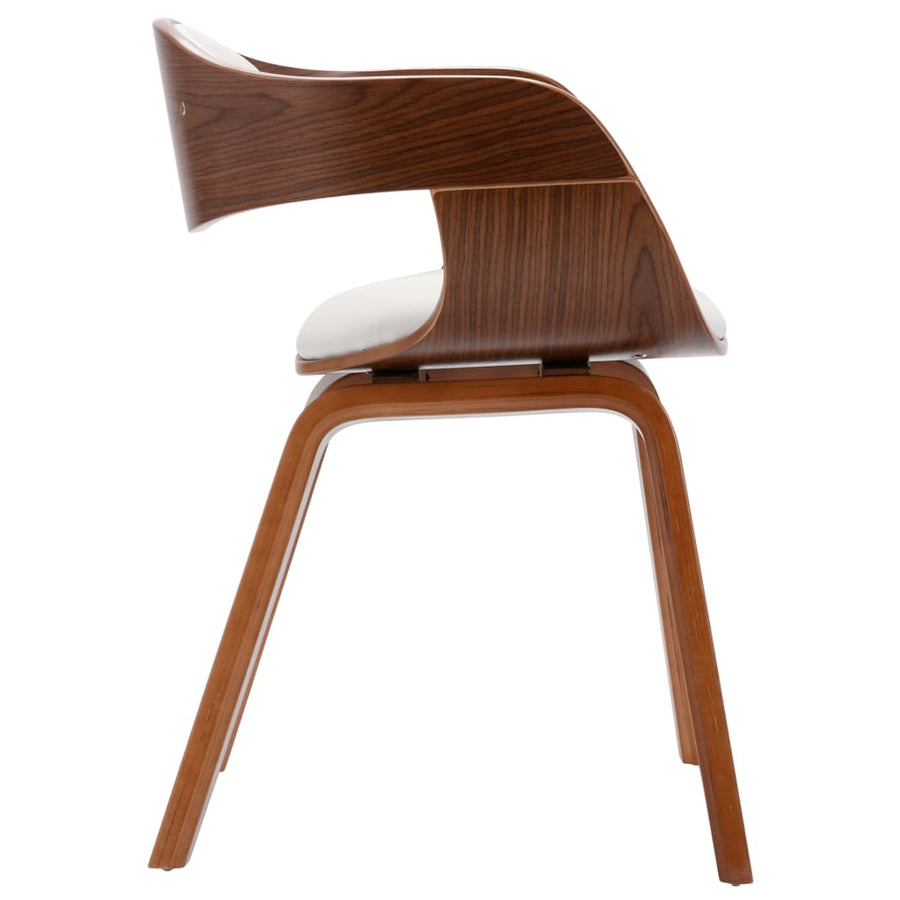 Eetkamerstoelen Gebogen Hout En Kunstleer 2 Donkerbruin en wit