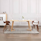 Dining chairs 2 pc bent wood and faux leather
