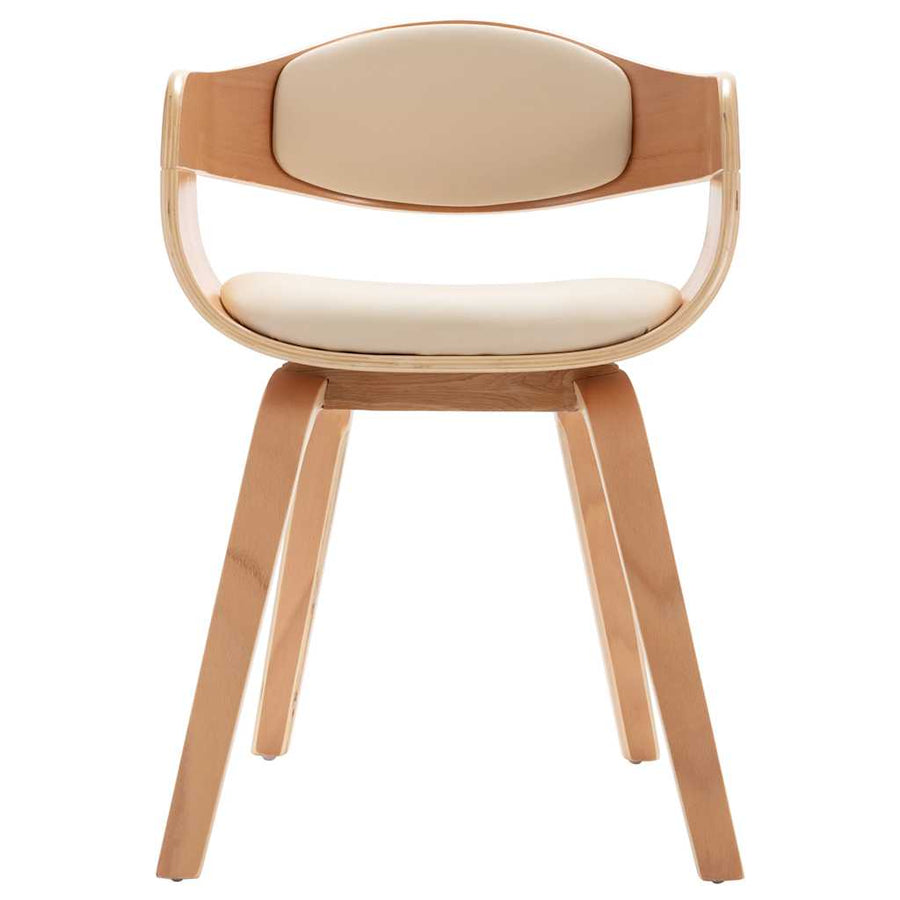 Eetkamerstoelen 2 st gebogen hout en kunstleer