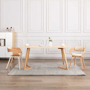 Eetkamerstoelen 2 st gebogen hout kunstleer crème