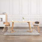 Eetkamerstoelen 2 stuks gebogen hout stof taupe