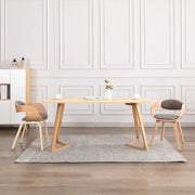 Eetkamerstoelen 2 stuks gebogen hout stof taupe