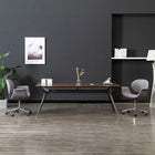 Eetkamerstoel draaibaar stof grijs 67x62x80-87.5 cm