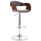 Barkruk multiplex stof grijs verstelbaar 62-83 cm
